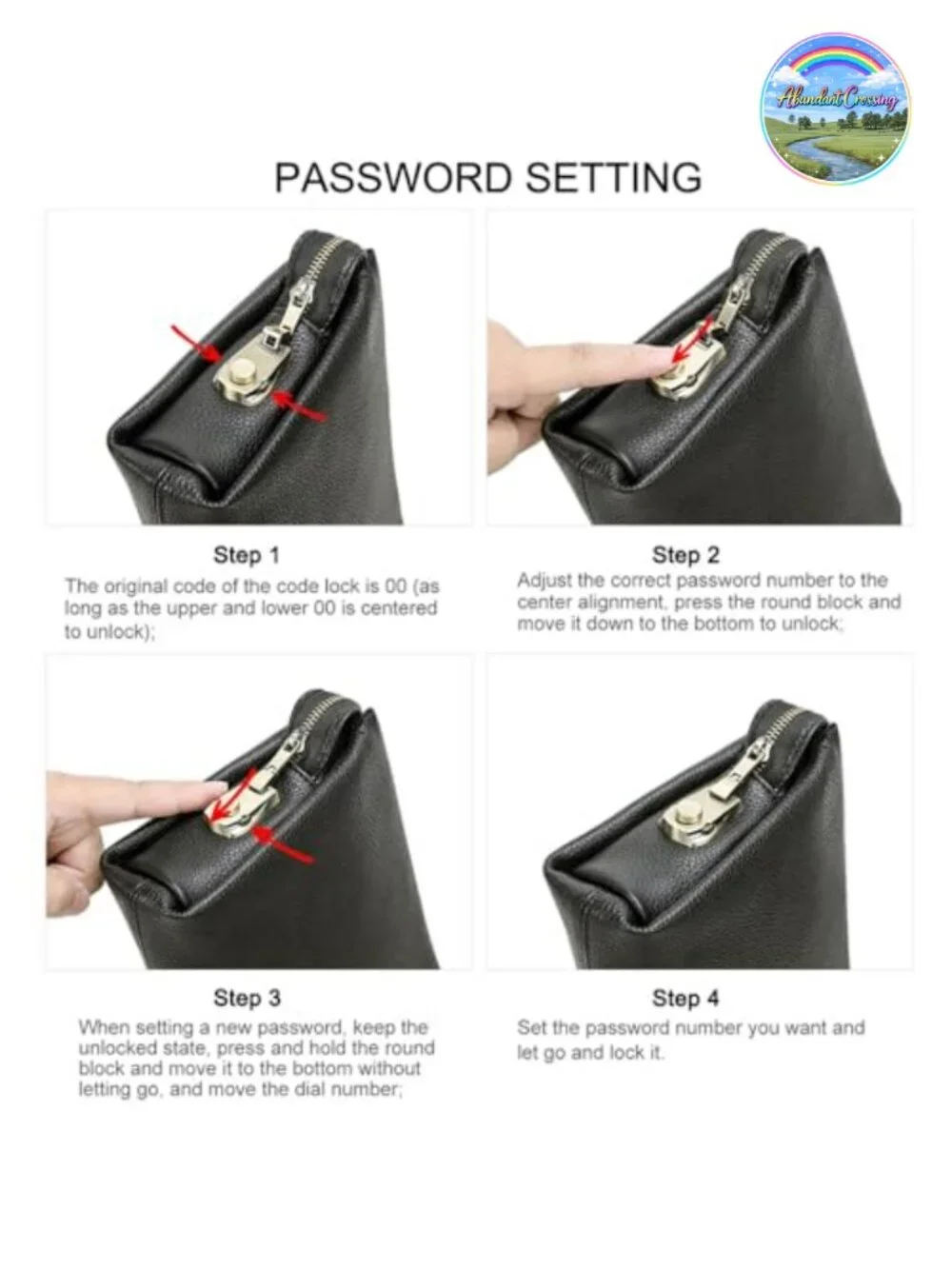 Full Grain Leather Anti-Theft Lock Clutch Bag with Handle for Men Travel Wallet